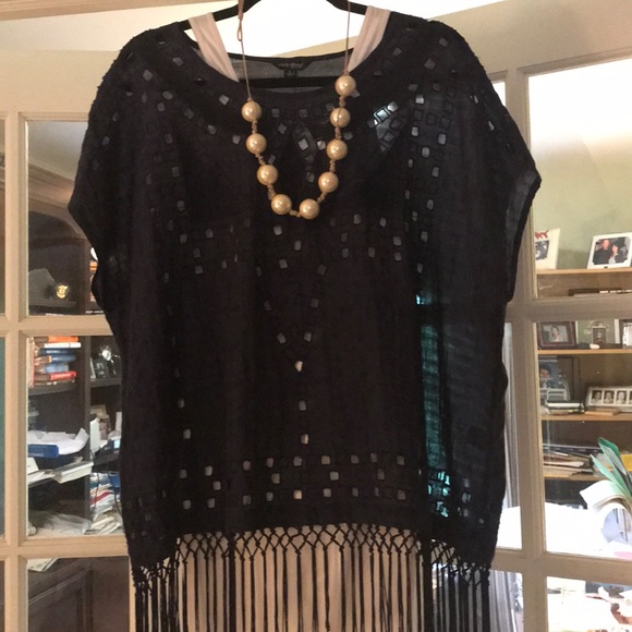 Navy summer eyelet top. Never worn!! Love it. - Picture 3 of 6